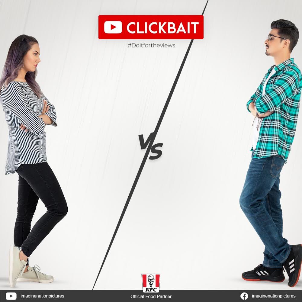 PicturesImagine's tweet photo. This is war guys.. Pick your sides carefully!
#AsadvsSara #Doitfortheviews

@kfcpakistanofficial
#ClickbaitSeries #ImagineNationPictures #ItsSararara #AsadTheVlogger #vloggers #vlogs #youtube #comingsoon #webseries2020 #KFCPakistan #kfc #pakistaniwebseries #Pakistan https://t.co/4iE6zQ0Yyd