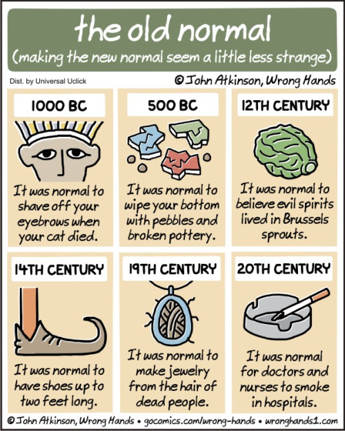 Trust history to give you a sense of perspective. 'The new normal' by John Atkinson.

wronghands1.com