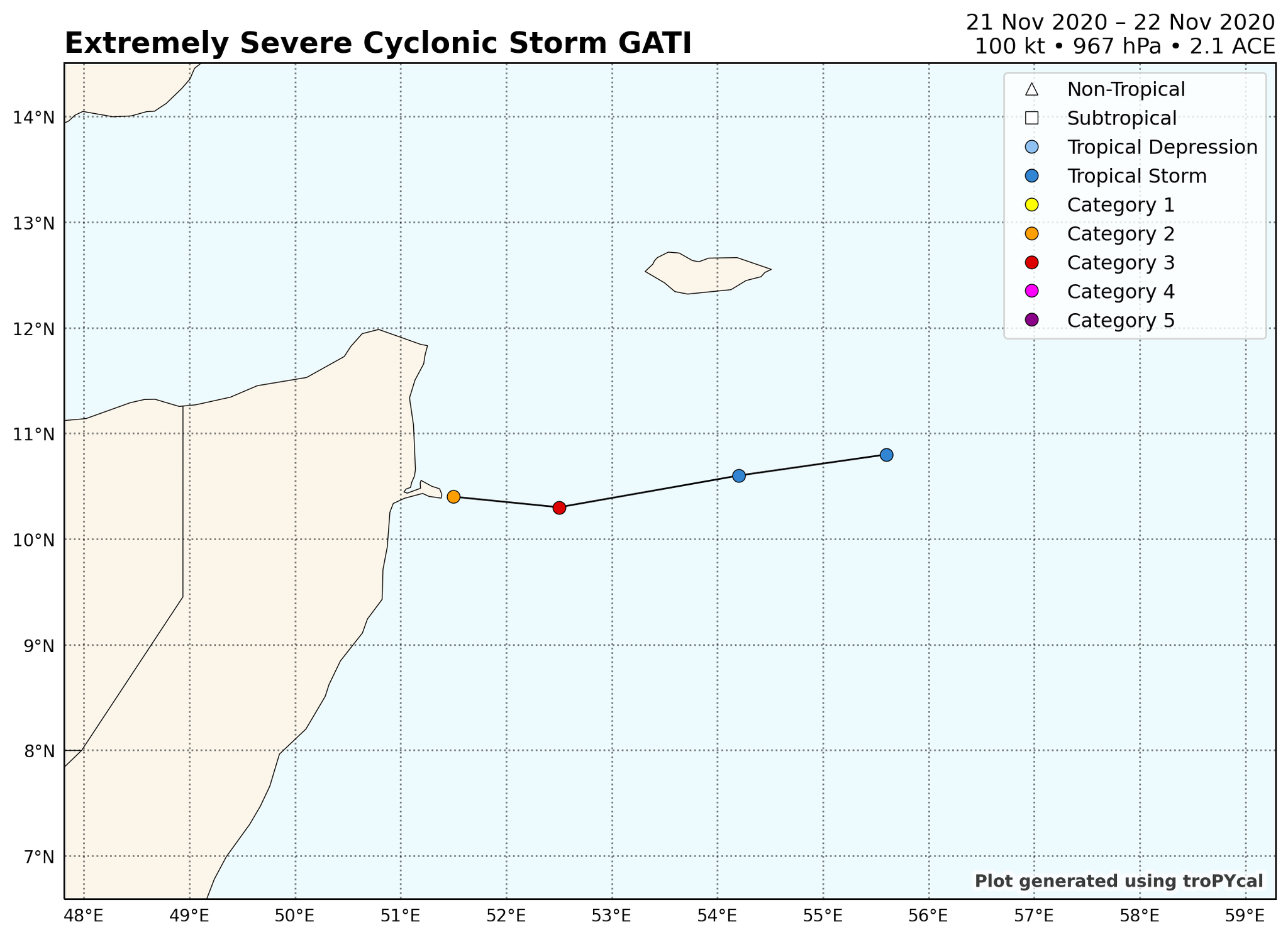 Sam Lillo On Twitter Tropical Cyclone Gati Has Rapidly Intensified From A 40kt Tropical Storm To 100kt Category 3 Equivalent Cyclone In 6 Hours And Currently Making Landfall In Northeast Somalia So This