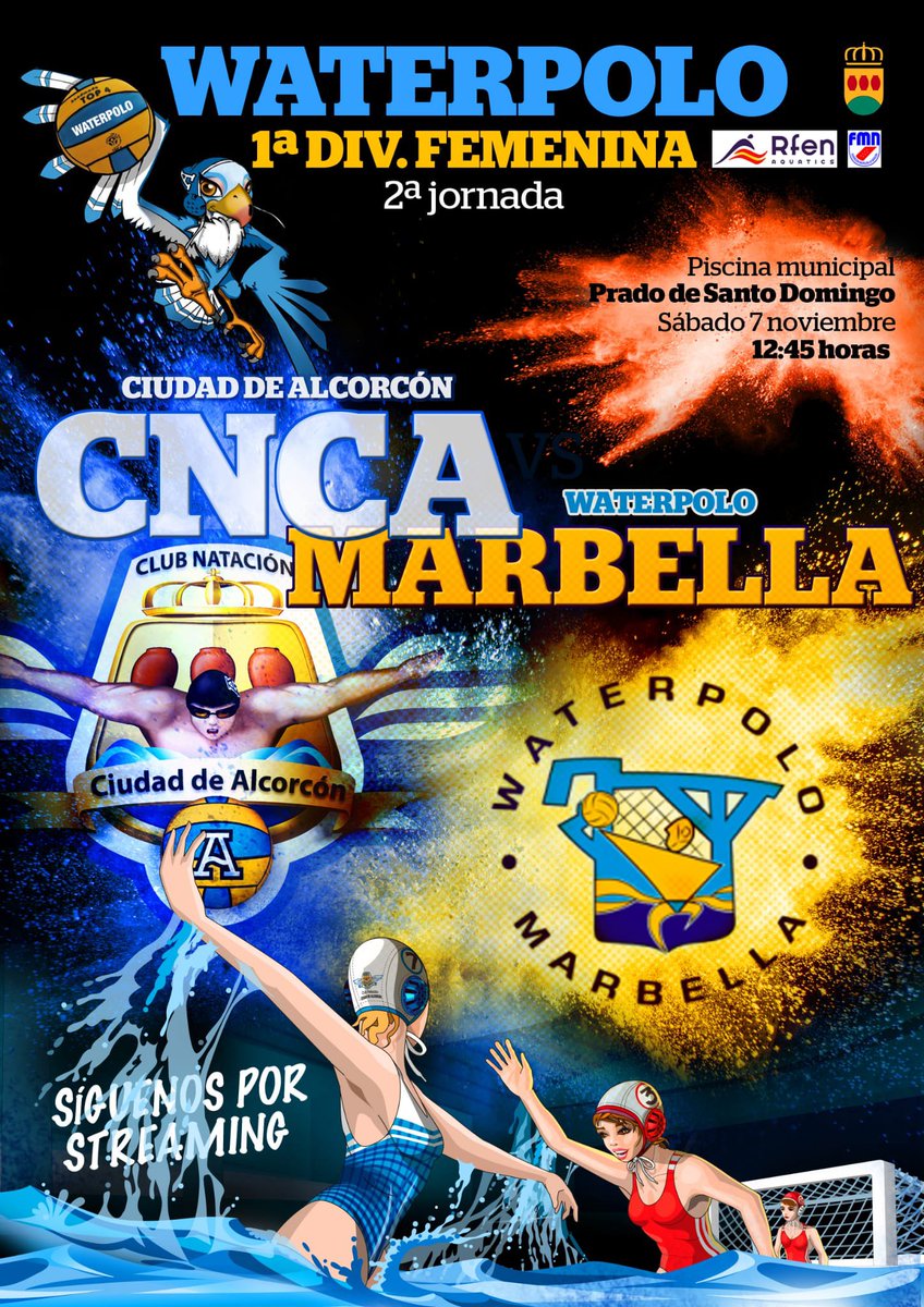 Ciudad_Alcorcon's tweet photo. Partido de WATERPOLO Femenino-  C. Natacion Ciudad Alcorcón &amp; WP MARBELLA.   07 - 11- 2020. https://t.co/Zj7sbA8MJ4 via @YouTube 

Disfrutarlo en nuestro canal de YouTube https://t.co/Sxn7x10tWQ
