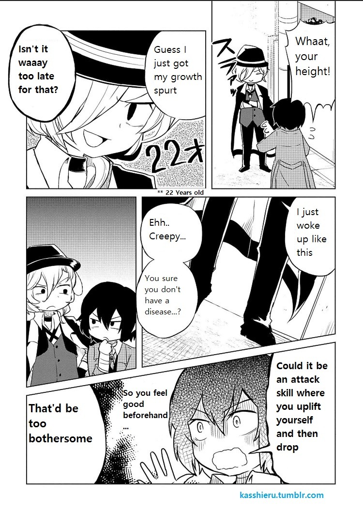 𝐖𝐚𝐧! 𝐜𝐡𝐚𝐩𝐭𝐞𝐫 𝟑𝟏:𝐘𝐨𝐤𝐨𝐡𝐚𝐦𝐚 𝐏𝐨𝐫𝐭 𝐬𝐭𝐨𝐫𝐲 *Part 1*Dazai meets Chuuya in the street and is having fun teasing him about his height as always,the next day Chuuya miraculously grow up and gives back the teasing to Dazai,but the drama comes after...  #soukoku