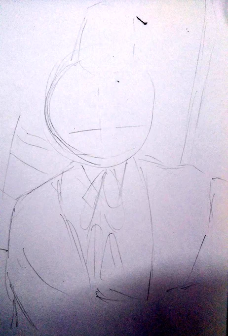 ラフからのぉ線画 