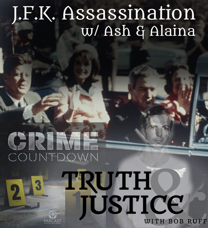 TruthJusticePod's tweet photo. S9:E11 is live!  @BobRuffTruth is joined by hosts of the #crimecountdown podcast Ash &amp; Alaina.  57 yrs ago today, President JFK was assassinated.  Ash &amp; Alaina breakdown some of the more bizarre theories of the crime. #JFKassassination  https://t.co/BhD5cAEBWz https://t.co/qXRe5WWaqt