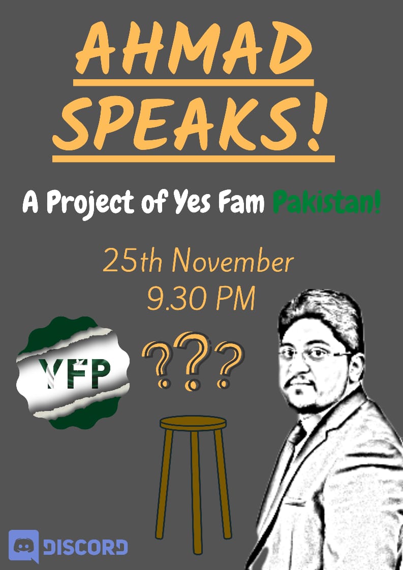 YesfamP's tweet photo. TUNE IN ON 25TH NOV AT 9:30 PK TIME! ON THE YES FAM PAKISTAN DISCORD SERVER!! DM FOR THE SERVER INVITE! 👍👍👍 #yesfam https://t.co/gB1L9cpM7f