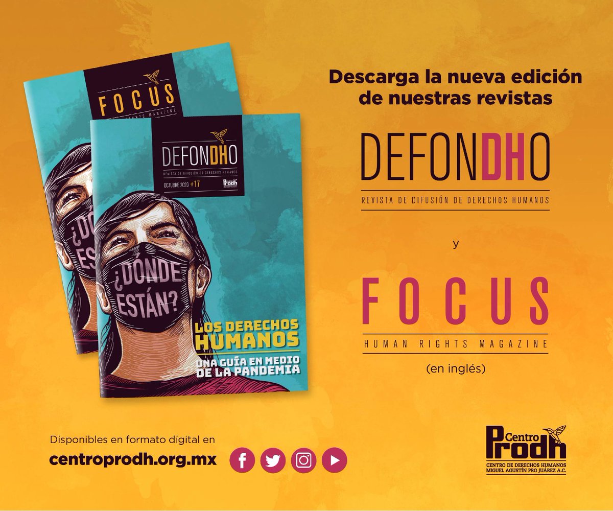 CentroProdh's tweet photo. #ParaLeer 
Ante la pandemia del Covid-19, gobiernos, comunidades y personas buscamos referentes sobre mejores maneras de responder a ese inmenso desafío. Los derechos humanos son una guía pertinente y relevante

Consulta la revista #Defondho https://t.co/lx1DAqbjHW https://t.co/AFm0dFVVDB