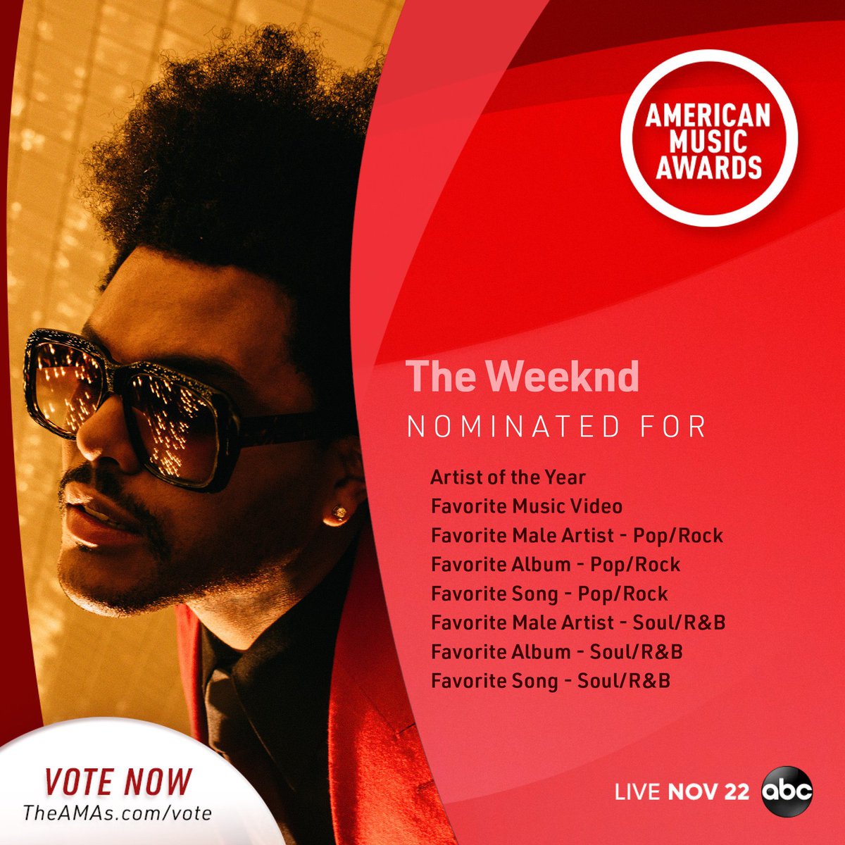 thewkndFR2's tweet photo. #RAPPEL: The Weeknd performe “In Your Eyes" avec Kenny G et “Save Your Tears" aux #AMAs ce soir et il est aussi nominé dans plusieurs catégories.

La cérémonie commence à 2H du matin en France ⬇️ https://t.co/Ypg2cUwIYZ