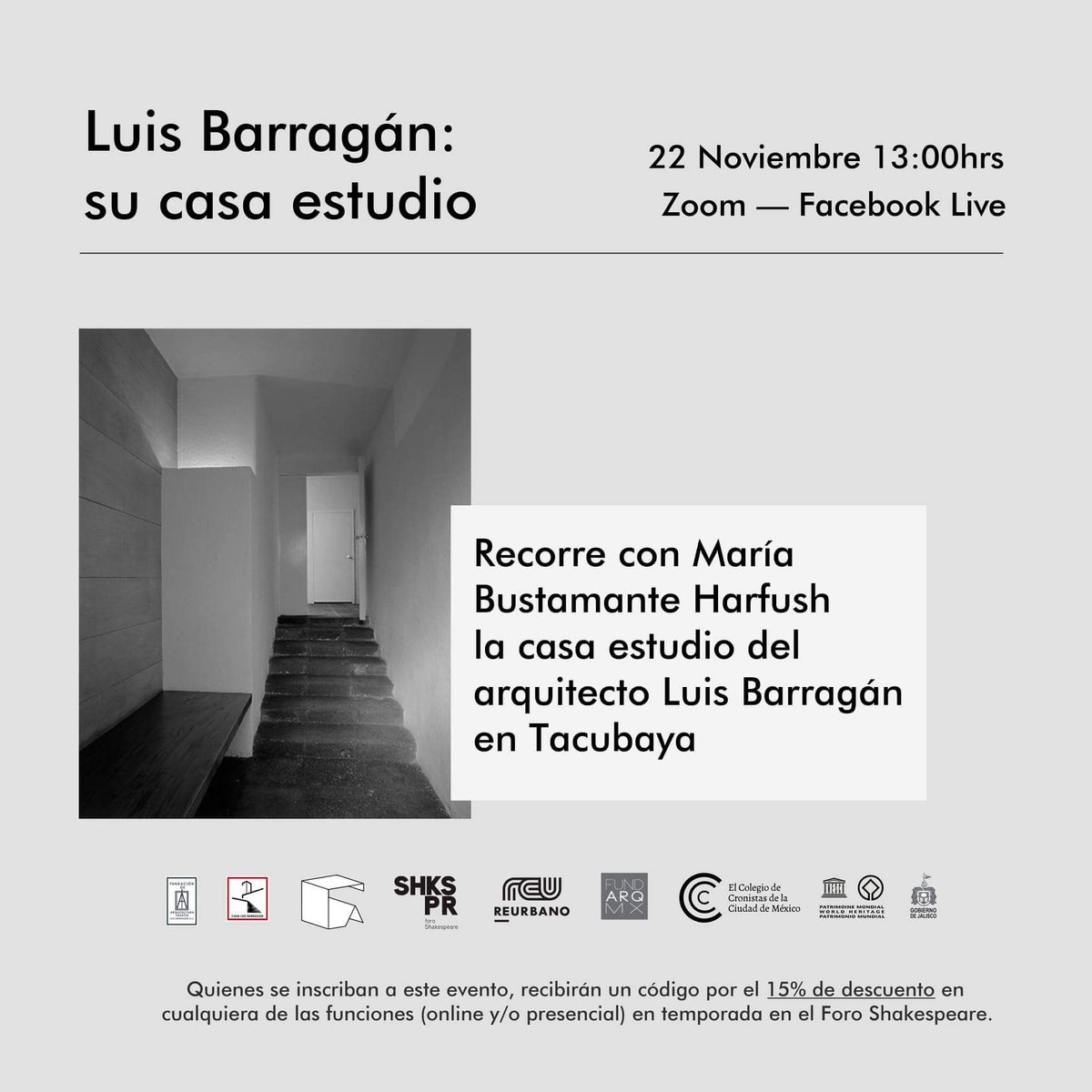 fundarqmx's tweet photo. Hoy a la 1 PM, homenaje a #LuisBarragán @casa_barragan a 32 años de su partida: 
22 de noviembre 1988-2020

Foto #Criteria #Syntaxis https://t.co/oxGdaj51KB