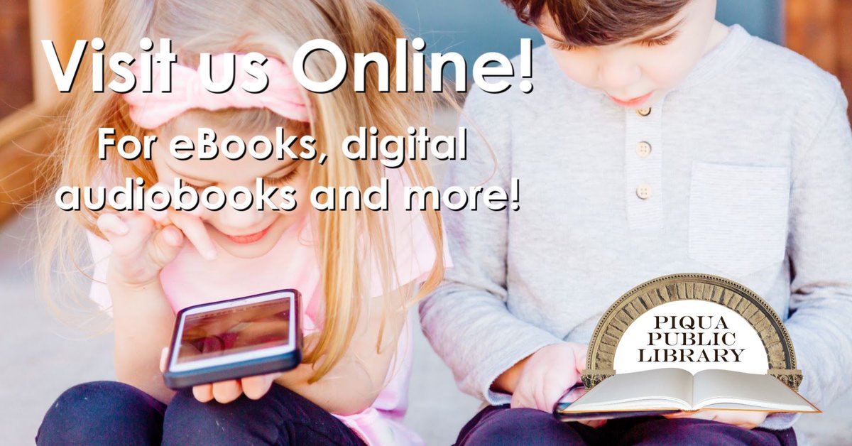 PiquaLibrary's tweet photo. The #PiquaLibrary is available to you online 24/7. Visit our website to access The #OhioDigitalLibrary where you can borrow #eBooks, #audiobooks, + more! You just need your library card to log in. Visit us at https://t.co/q0U6EQ4VcJ. #ThisIsPiqua #LovePiqua #PiquaOhio #libbyapp https://t.co/tc1wmWAW2x