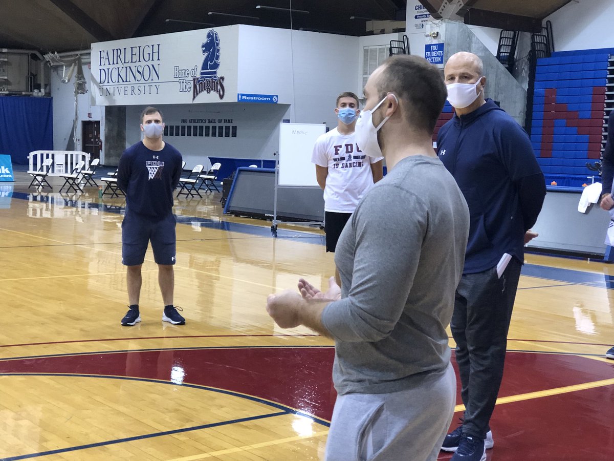 CoachHerenda's tweet photo. Big shoutout to our head trainer 
Nick Hodgeman ⛑ for all of his countless hours of testing and work !
He is a huge help in keeping our players healthy and strong throughout these extraordinary times .........
FDU🏀Family https://t.co/MJYYVhbKV3