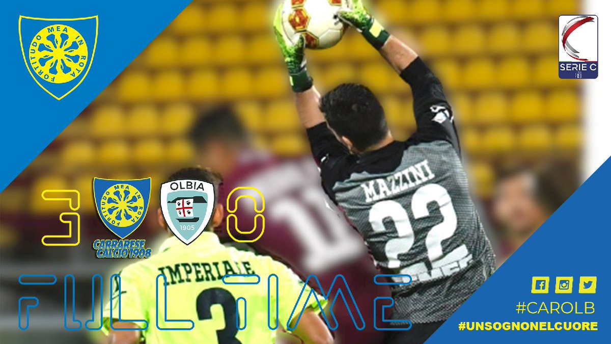 CarrareseCalcio's tweet photo. 𝗩 𝗜 𝗡 𝗖 𝗜 𝗔 𝗠 𝗢   𝗡 𝗢 𝗜  💪🏻✌🏻🙌🏻😄

⚔️ | #CarrareseOlbia | 3️⃣-0️⃣
⚽ | Foresta/Infantino/Manzari  

#unsognonelcuore 💛💙 https://t.co/H1xDBmIldU