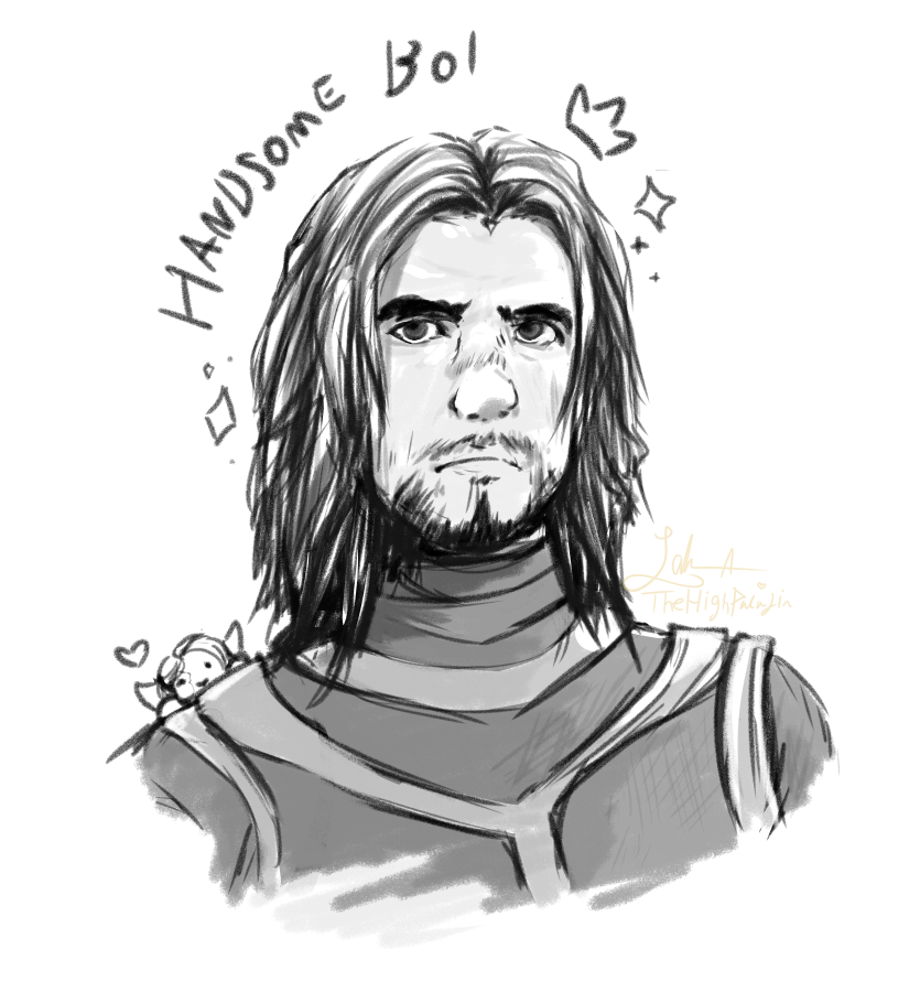 TheHighPaladin's tweet photo. Did some learning on stream today! Say hello to Aaron, the main mmo character of a dear friend of mine! (And the resulting doodles...) https://t.co/IVVByXNEv3