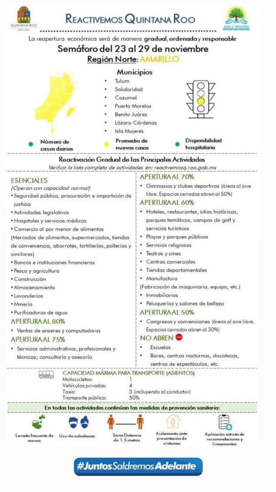 SABGOBQRoo's tweet photo. Seguimos en AMARILLO en el #SemáforoEpidemiológico del Estado hasta el 29 de noviembre. 

Sigue con disciplina las medidas de higiene y sana distancia.

#JuntosSaldremosAdelante https://t.co/Mjjr2P0fb8