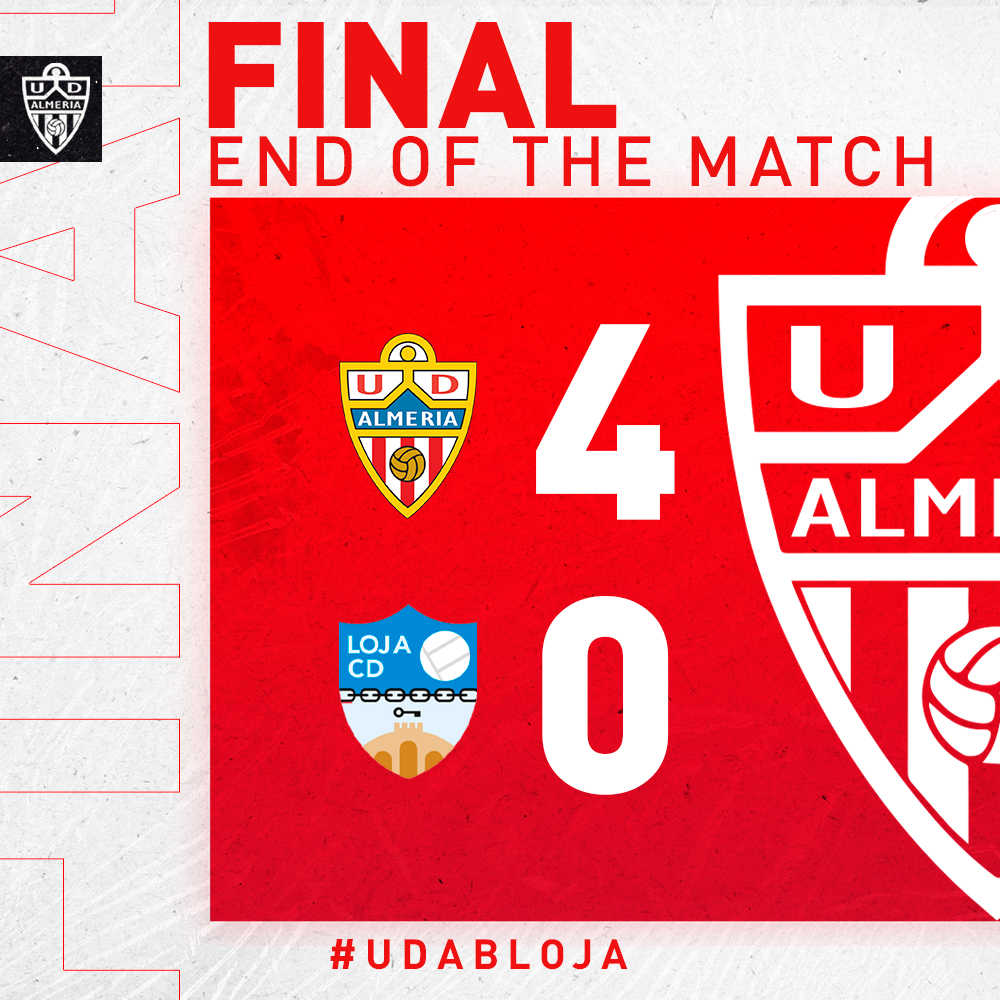¡Final! ➡️ #UDAB 4-0 <a href="/LojaCD/">Loja Club Deportivo</a> 

⚽️ <a href="/Feermins/">FRP️</a>, <a href="/Aitorpr4/">Aitor Puñal</a>, @RaulCaba10 y <a href="/DaniAlbiar/">Dani albiar</a>.

👏🏻 Muy buen partido a nivel colectivo del equipo de la Academia.

#UDABLoja | #AcademiaUDA