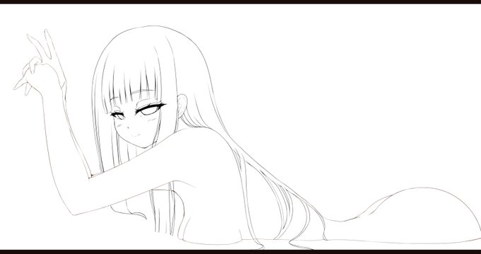 #皆さん線画と塗った後を見せてください
後の子は塗りながら追加したため線画はないです… 