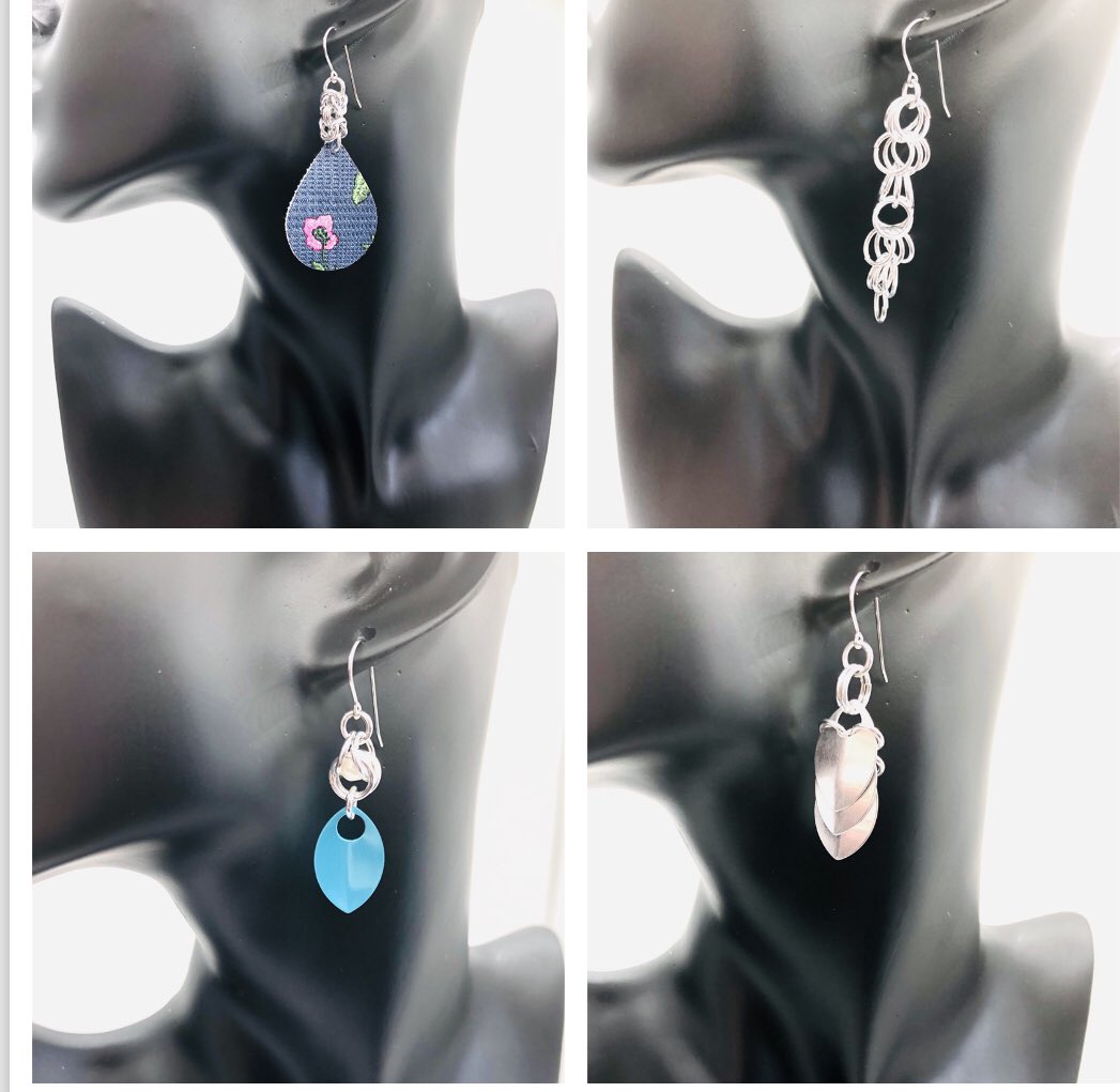 CreativeMtnTop's tweet photo. Earrings make great stocking stuffers. Only $8 on my Etsy!! Etsy link in profile. #earrings #handcrafted #chainmaille #Christmasgifts #stockingstuffer #etsyshop https://t.co/P8s92Iaq42