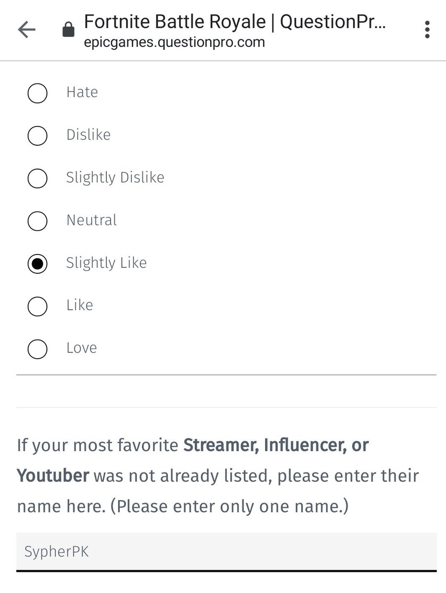 Merytz's tweet photo. @SypherPK got an email with a new Fortnite survey and they were asking about content creators. You best believe I put in a good word.
#AddTheBook https://t.co/rvRgyBJuvH
