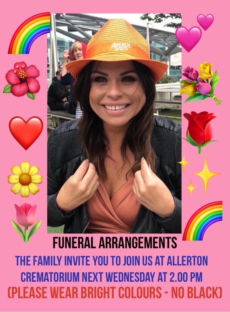 masonicgarston's tweet photo. The family would like to express its gratitude to all those that have sent such kind words and have mentioned my daughter Kelly in their prayers - despite the limited numbers allowed in to Allerton Crematorium next Wednesday - you will be able to attend outside. https://t.co/3OVEuDFwcJ