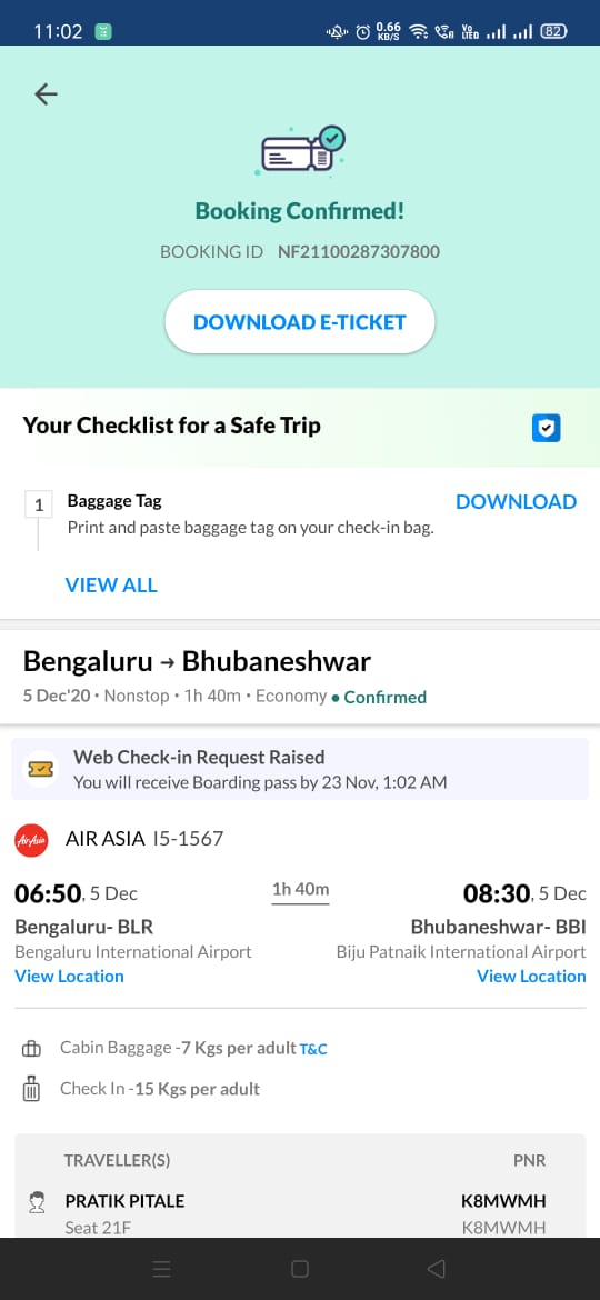 jyotiSwain15's tweet photo. Booked for 5 dec, reschedule by Air Asia for 6 Dec still not updated on make my trip how can flight select there own choice dates to reschedule , which ticket to trust?@AirAsia_IR @makemytrip https://t.co/RVLSscpgnJ