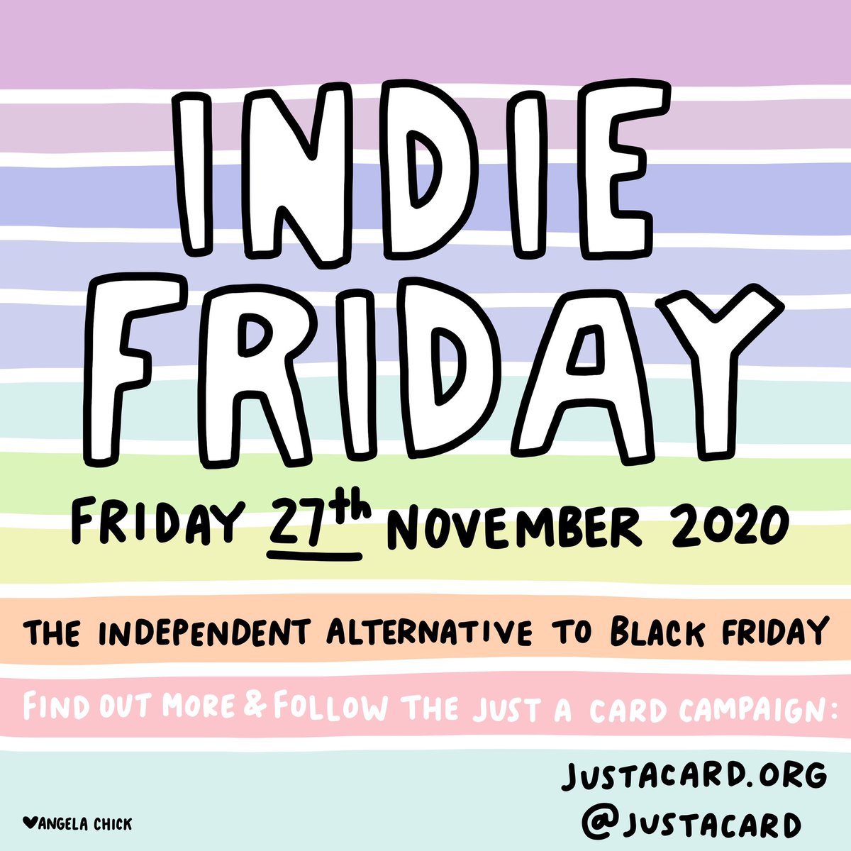 Justacard1's tweet photo. PLEASE RETWEET THIS to support for artists, makers, independent shops &amp; small businesses. 

Join in for JUST A CARD - Indie Week (23 - 27 Nov) inc INDIE FRIDAY, the colourful alternative to Black Friday. 

ALL INFO: https://t.co/GFDAINCuCX

Please Follow:
https://t.co/eJQsBB5BOq https://t.co/CF4Y86ZKcn