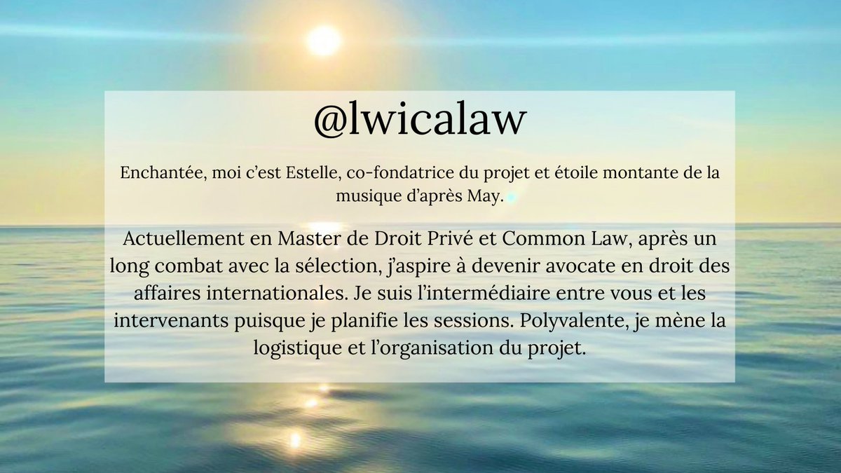 Co-fondatrice et organisatrice du projet  @lwicalaw