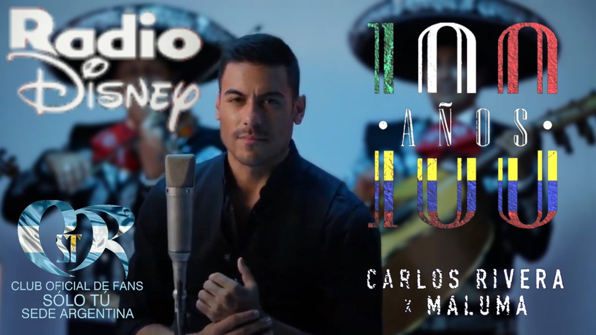 ArgSolosolotu's tweet photo. Hola! @RadioDisneyLA #RDArgentina Queremos escuchar #100Años de #CarlosRivera y #Maluma Dejamos nuestro voto en el #RankingRadioDisney Muchas gracias!
@SonyMusicArg @WestWoodEntt @ClubSoloTu_Arg @LauriaProd https://t.co/fn3mfOI8ui