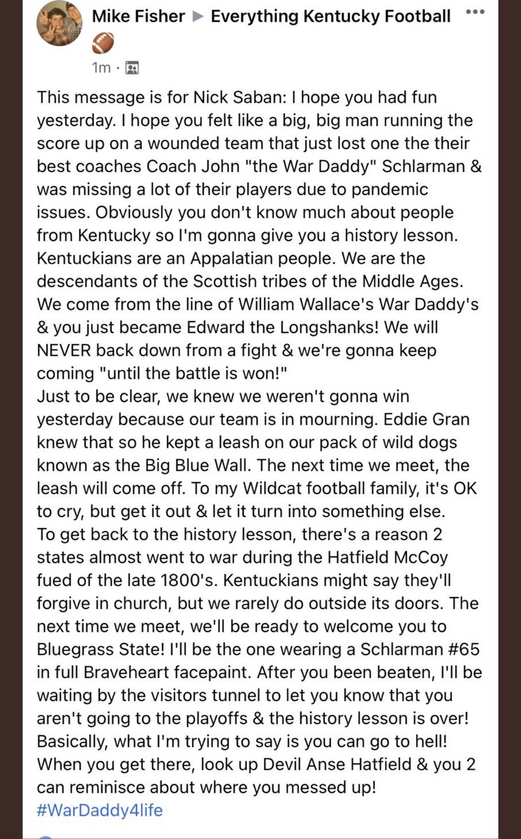 KySportsRadio's tweet photo. You might have been upset about the UK loss to Alabama yesterday 

But are you as upset and ready for revenge as this UK fan? https://t.co/WurIelPQPu