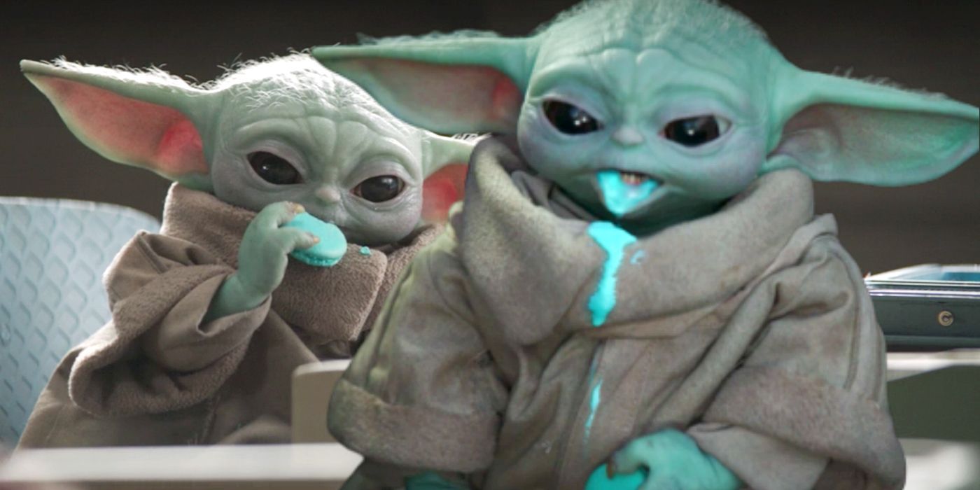 Screen Rant on X: In The Mandalorian season 2, Baby Yoda Force steals blue  macarons from another child — but that's ok. Here's why:    / X