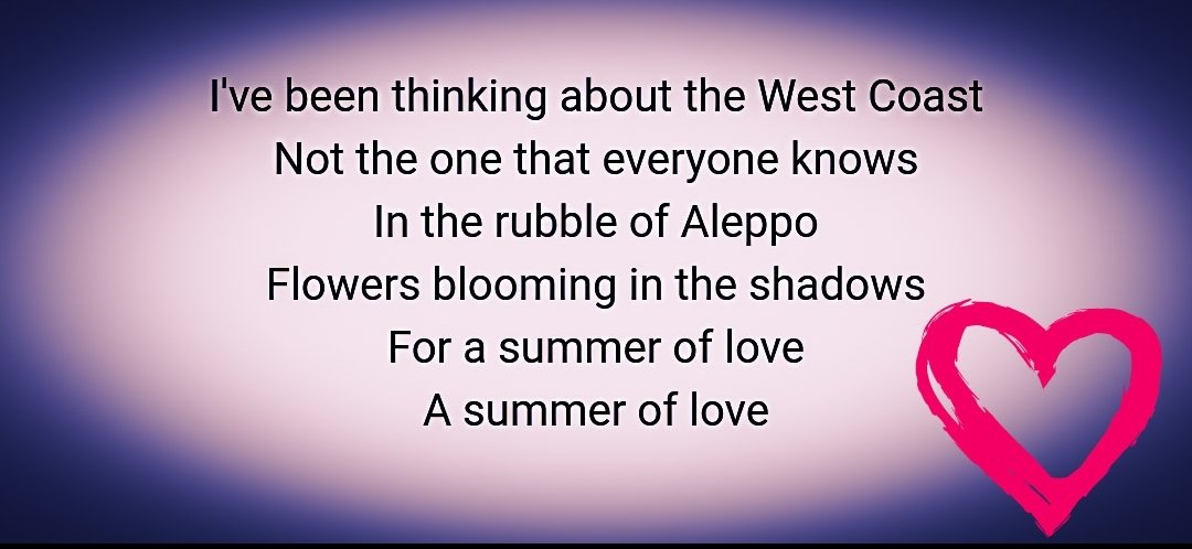 bonohawkmoon's tweet photo. This song is so beautiful despite it being written about the city of Aleppo in Syria during the war. The line 'flowers blooming in the shadows' was inspired by a gardener who kept his flower garden through the war as a statement. #summeroflove #u2songsofexperience #u2 https://t.co/ZeYaTrxyvx