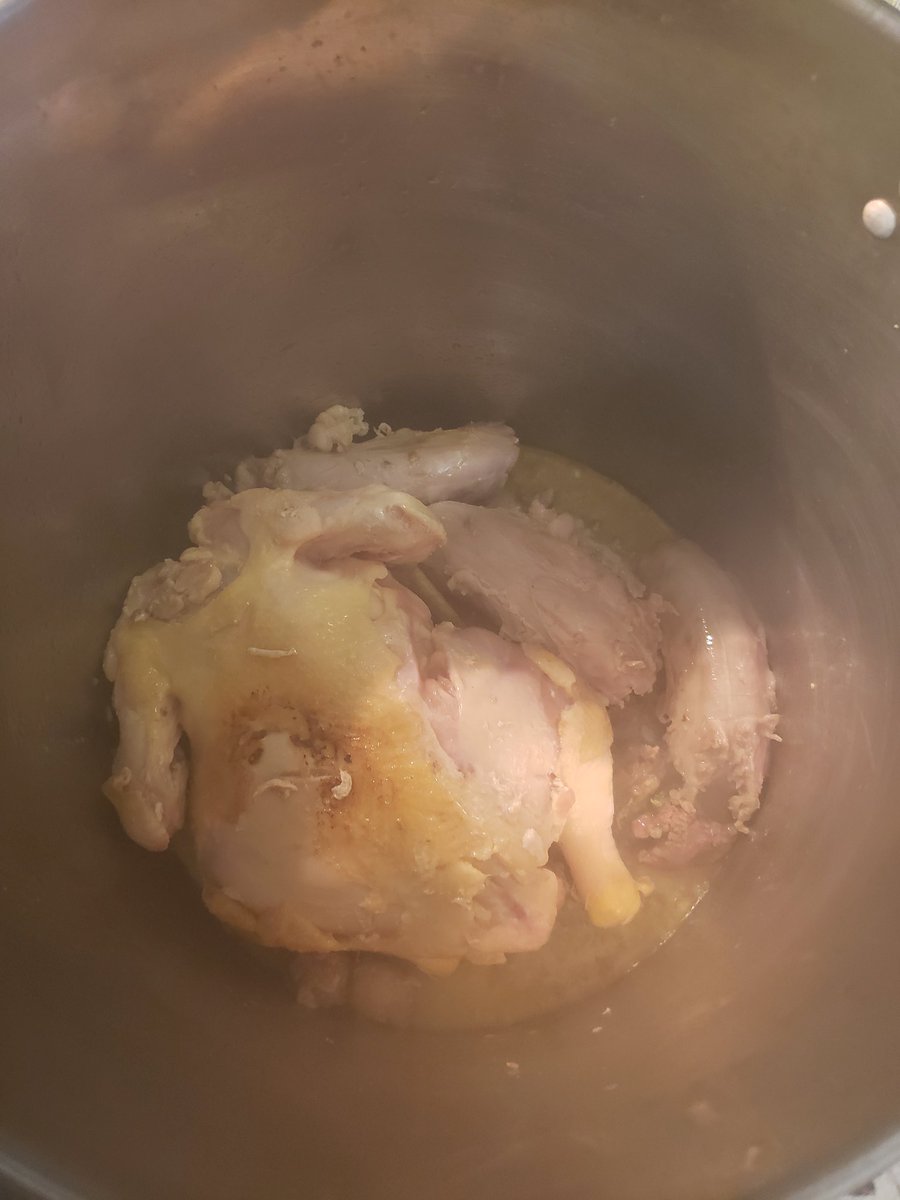 TheMaxHowe's tweet photo. Thanksgiving dinner prep has officially started! Working on a big pot of my stock one whole chicken a bunch of turkey necks and a couple big bags of vegetable scraps from the freezer. I am Browning my meat heavily before adding the water and also roasting my garlic.#Thanksgiving https://t.co/xsDnUTTrjp