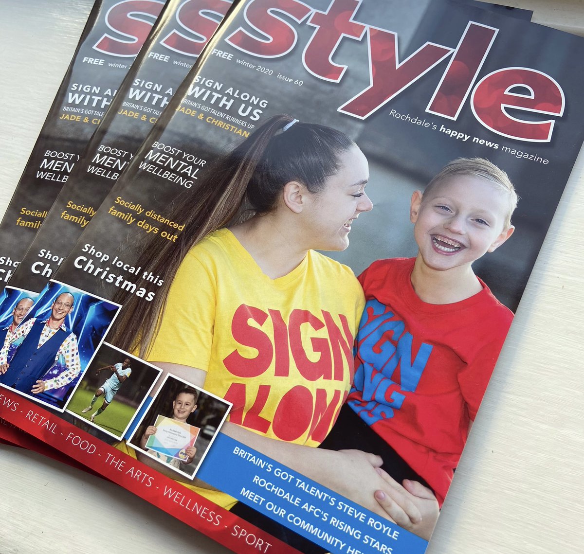 Our 60th edition is out now and packed full of happy news!

Our team are out delivering direct to #rochdale homes and you can also read online for free at: 
issuu.com/stylemagazine/…

Includes interviews with <a href="/signalongwithus/">sign along with us</a>, <a href="/steveroylecomic/">Steve Royle</a>, <a href="/Fabiotava22/">Fabio Tavares Desiderio</a> &amp; <a href="/ethanbrierley1/">Ethan Brierley</a>