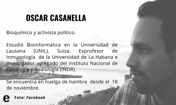 Normally, I don't tweet about Cuba. Today is a sad day. A group of Cuban artists, journalists, and scientists are striking against the government. Among them, Oscar Casanella is a scientist that has suffered multiple times the oppression in Cuba and the lack of freedom of speech.