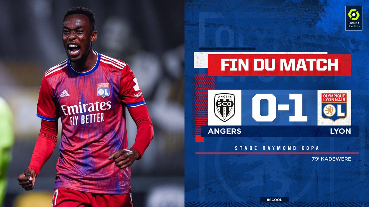 OL's tweet photo. Victoire difficile mais précieuse à Angers ! 
La bonne dynamique continue 👊🔴🔵 

#SCOOL 0-1 https://t.co/r1IaLJp06L