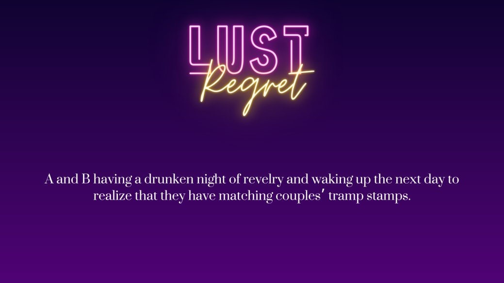 sEXOrgasmicfest's tweet photo. LUST | Regret #sEXOrgasmic2021 https://t.co/tq6DdTDyfW
