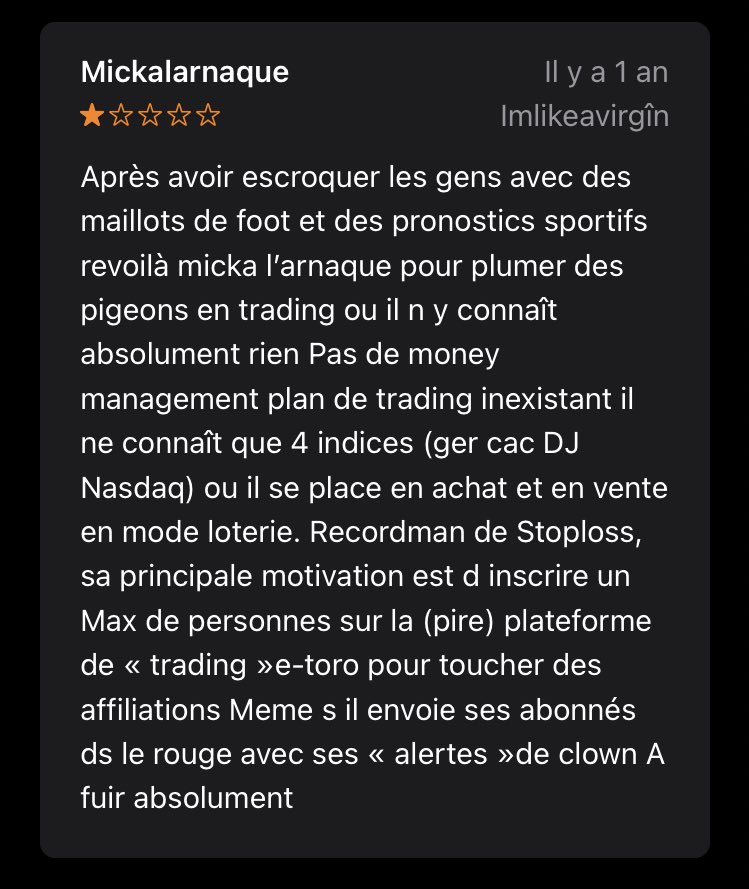 20. Une liste de quelques avis, qui ne sont pas tronqué par les 5 étoiles pour avoir le VIP gratuit. Malheureusement je ne peux qu’ajouter 4 photos par tweet, libre à vous d’aller trouver sur l’AppStore les autres avis réels.