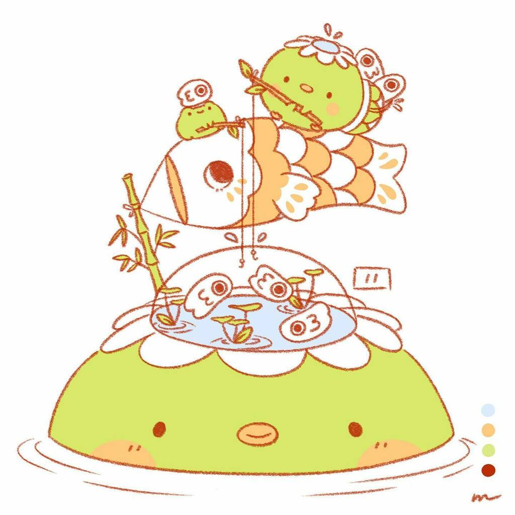 hellomochichito's tweet photo. 11/100. Fishing on kappa island🎏. #100daysoffloraandfaunafriends #the100dayproject #the100dayproject2020 #cutedrawings #cuteillustration #illustrationgram #illustrationforkids #kawaiiillustration #kawaiiartist #kappayokai #yokaiart #yokai #koinobori … https://t.co/trkOL23FcU https://t.co/Tz6kOgjPPV