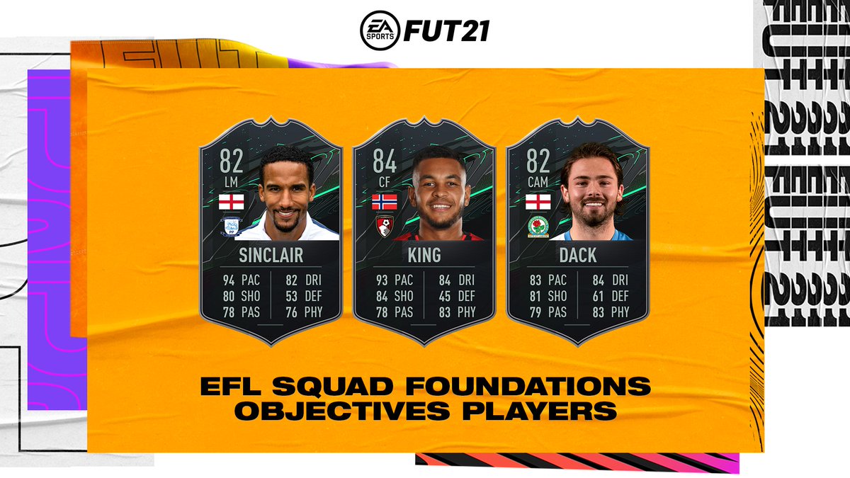 EASPORTSFC's tweet photo. It's time for more Squad Foundations Objectives Players, these from the @EFL 💪

Unlock as many as 3 players to open up new squad building potential by completing Objectives in #FUT21 https://t.co/O5lJqzMkDX