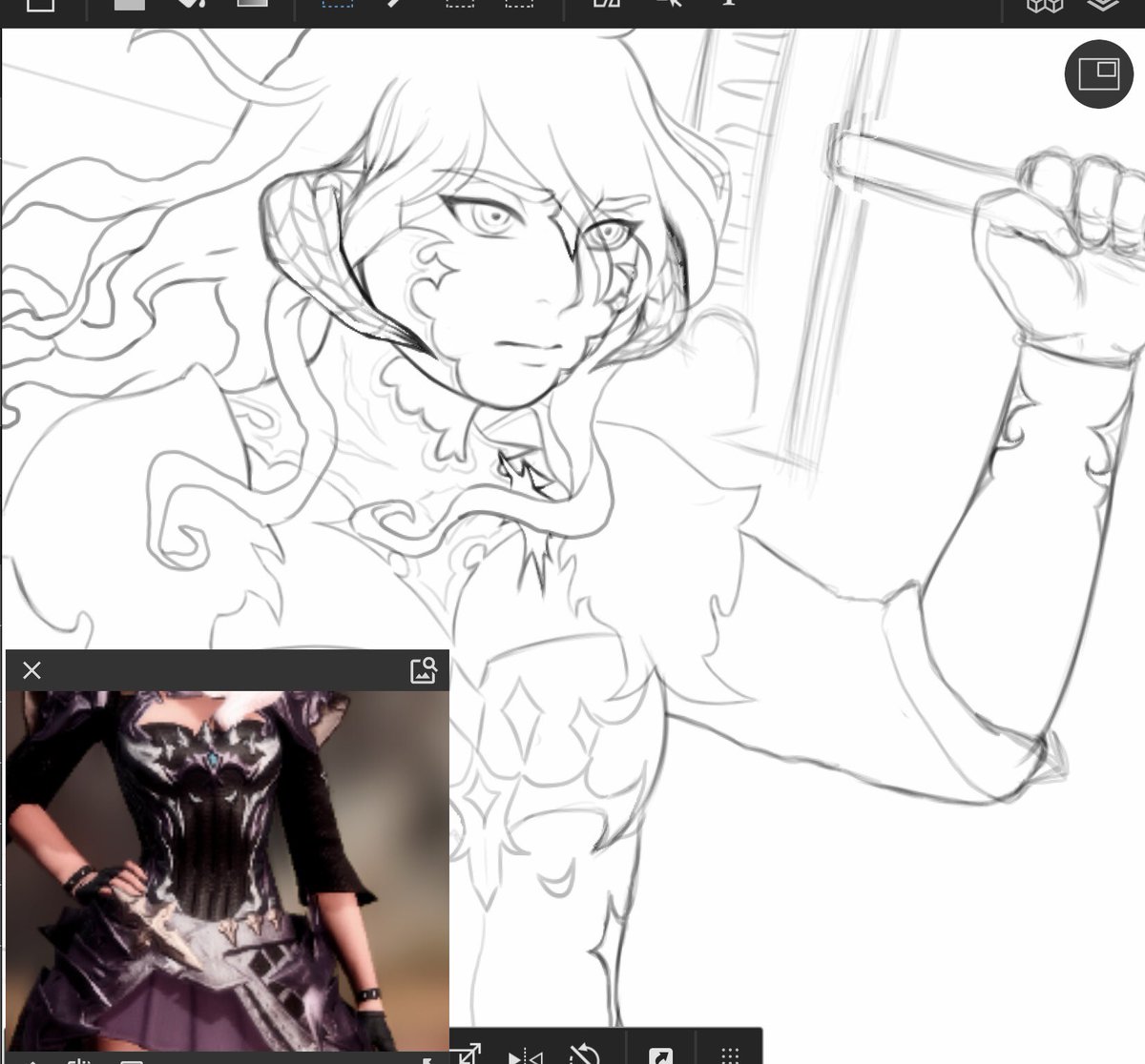 Wip 
Cleaned up a oc drawing and more edeleth ☺️ 