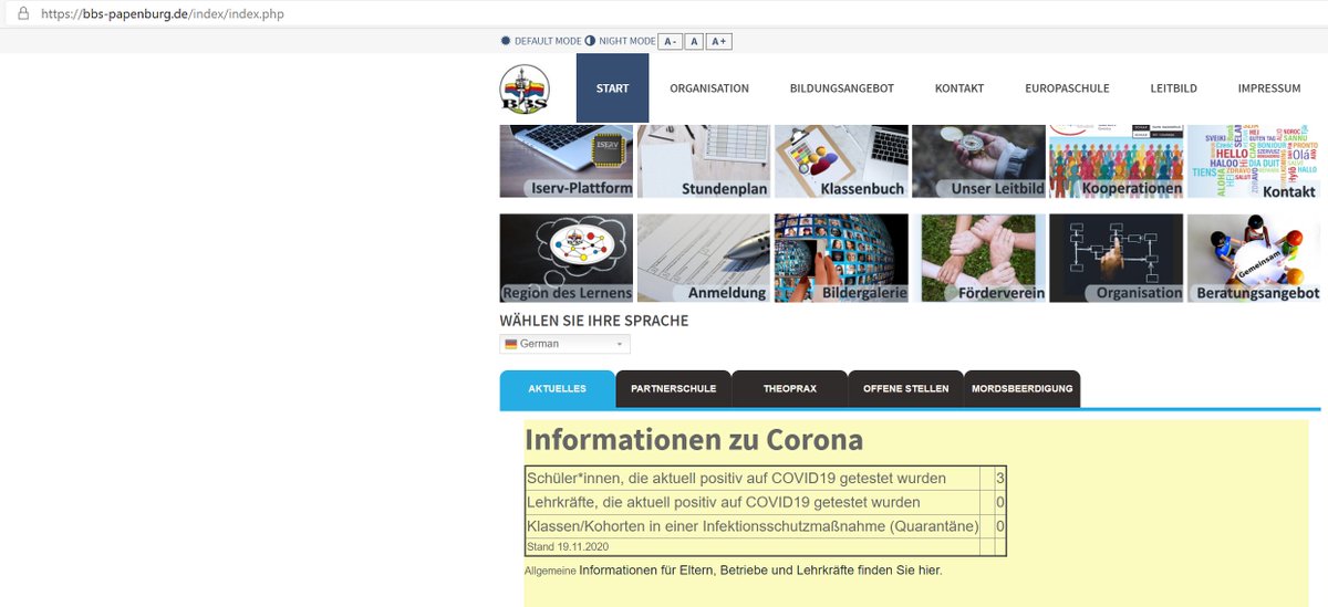 risklayer's tweet photo. BBS Papenburg - Vorbild für #Corona Fallmeldungen... 

Nach Uni Koblenz-Landau.. nur die 2. Bildungseinrichtung die uns deutschlandweit bekannt ist, mit Corona Fallzahlen.

#Emsland #BBSPapenburg #TransparenzHilft https://t.co/Aey7w03An2