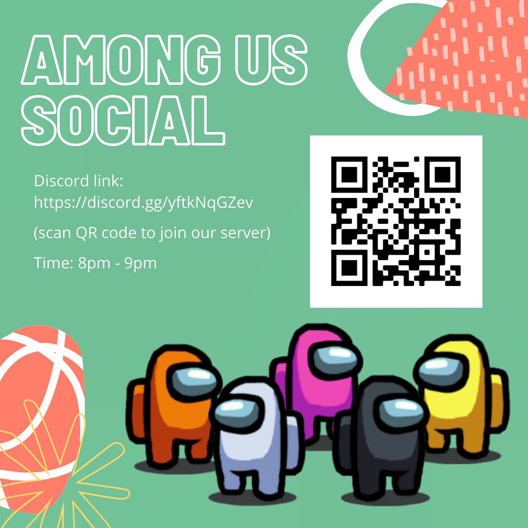 MNTHSKeyClub's tweet photo. Among Us social today at 8pm on discord! To join our sever use your phone camera or a QR code app to scan the code! Can’t wait to play with y’all! 💙🔑 https://t.co/R6BxuSZYEk
