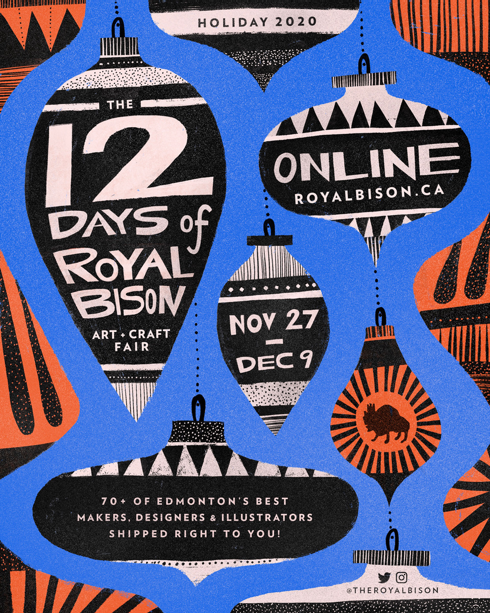 theroyalbison's tweet photo. Holy smokes do we ever miss being up close and cozy with y'all at our in-person event, but pandemic gonna pandemic, and the best thing ever was to move all that ultra-local holiday shopping online, yeah? 12 days of Bison goodness starts Friday at 5! We miss you #yeg #shoplocalyeg https://t.co/0doeEgew52