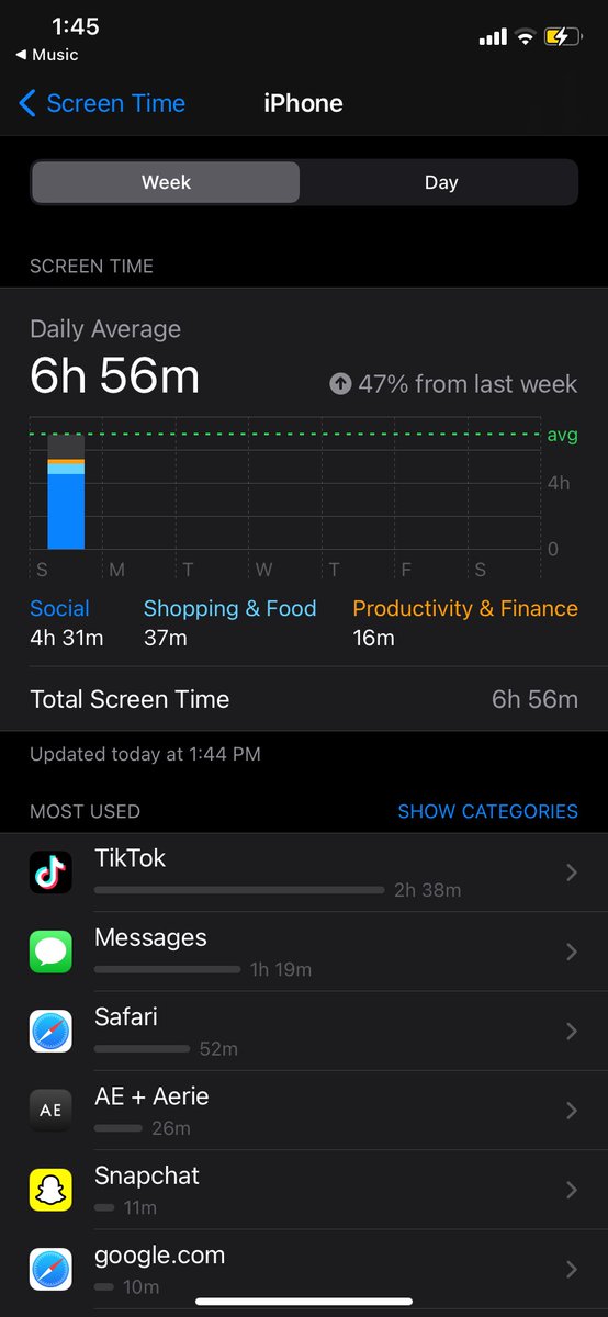 SpyrkaK's tweet photo. #selfsocietyclass one example of extensive internet use would be how people are addicted to social media apps. The most amount of time I spend on my phone on a daily basis is on Tik Tok. Constantly scrolling through videos being having formed an addiction of over use of the app https://t.co/tEZDoh8otW