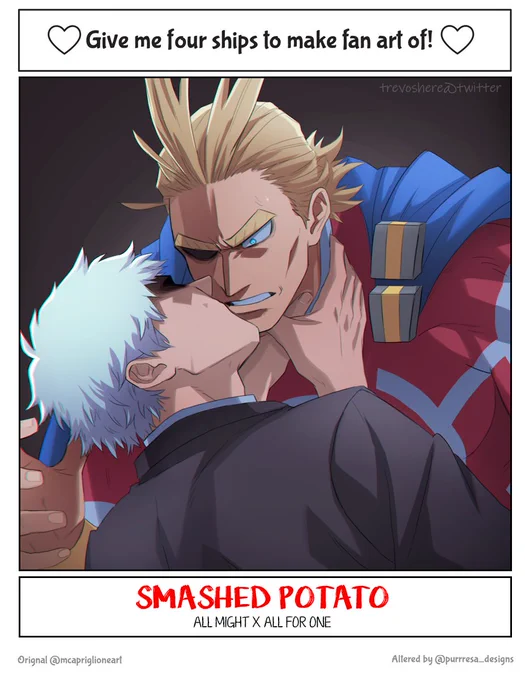 "Four ships to make fanart of challenge"!
Thank you so much for suggesting so many ships? It was hard to pick just four, but hopefully there's one for all tastes here ? 