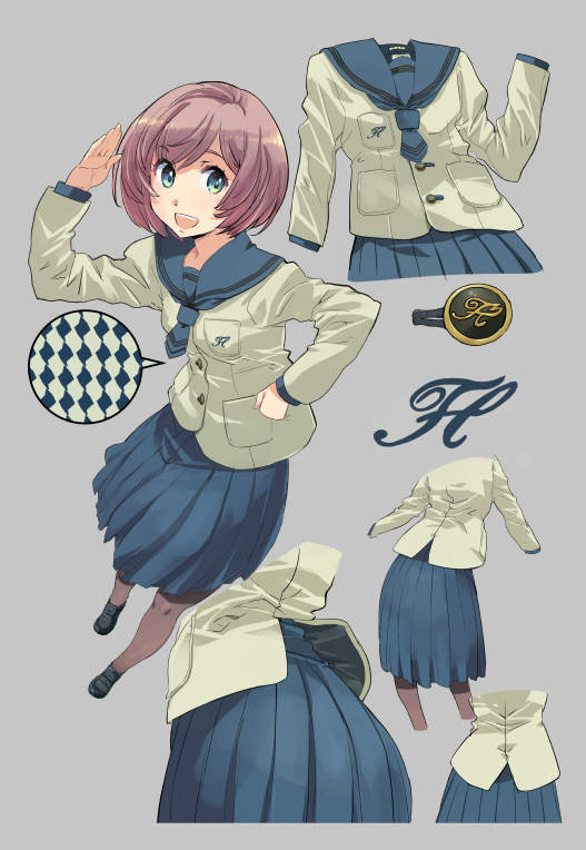 ティア合わせ用だった廃版旧制服図鑑のサンプルの一部。モデルは「旭川