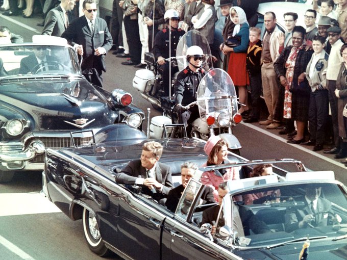 November 22, 1963: Riding in his motorcade through the streets of Dallas, Texas, John F. Kennedy is shot and ultimately killed by an assassin’s bullet. The president and first lady were visiting Texas to rally for JFK’s re-election in 1964.  #JFKassassination