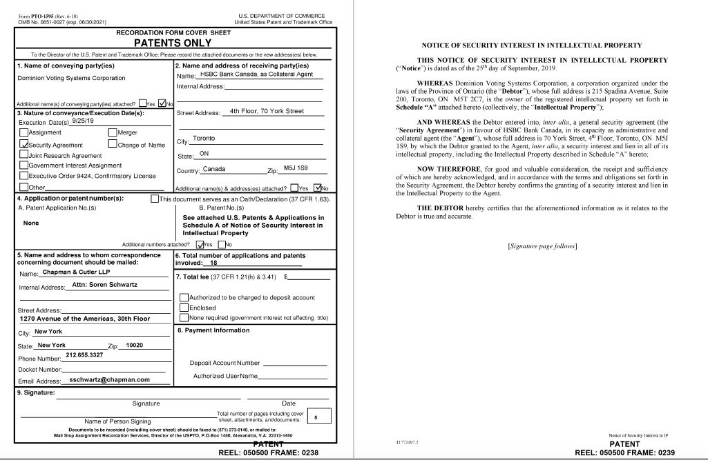15/A contributor here added more of the docs: http://legacy-assignments.uspto.gov/assignments/assignment-pat-50500-236.pdfI add to the thread.-This shows HSBC listed as an AGENT. This looks like an escrowed SALE then of the property as HSBC would otherwise would generally state "Collateral for a loan, etc"