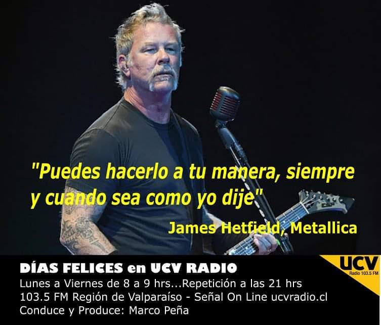 mpenamadrigal's tweet photo. #ucvradio #Musica #diasfelices #radio #metallica https://t.co/Xy4NNRj7XO