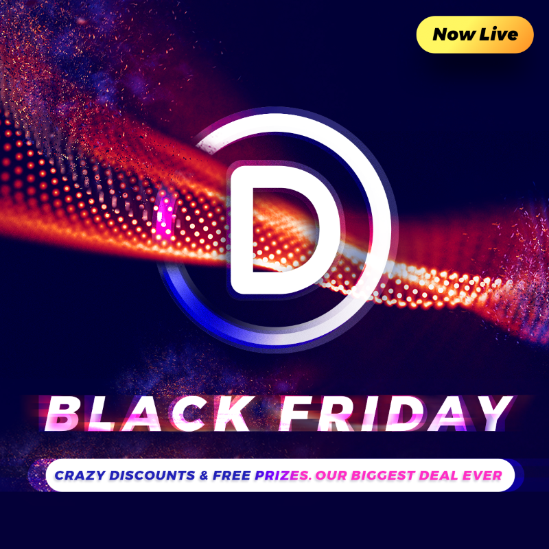 elegantthemes's tweet photo. 🥳🤩 The Divi Black Friday Sale starts now! This is our most amazing Black Friday sale ever and there is something for everyone!

✅ Biggest Discount Ever
✅ $800,000 In Prizes
✅ Discounts On Premium Divi Products
✅ Divi Layouts &amp; Theme Builder Packs

https://t.co/JHAYzRsIaj