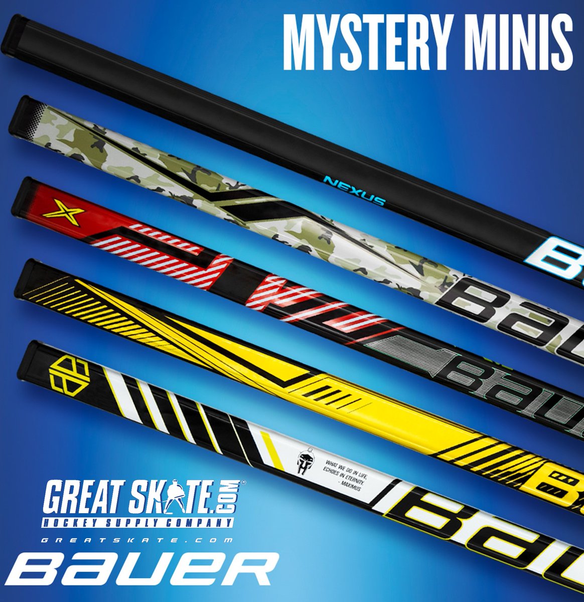 greatskate's tweet photo. The newest line of mini sticks from @BauerHockey are at Great Skate! With designs ranging from ultra rare to vintage, knee hockey just got even cooler! https://t.co/OZJIllGTvj #greatskatehockey #bestprice #local #localbusiness #amherstny #hockey https://t.co/qTsITSpveP