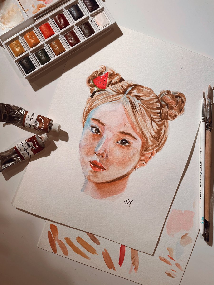 yungjinn's tweet photo. Watercolour YoeJin portrait 🎨🖌 

#loonafanart #YoeJin #loona #콩알먹는병아리 https://t.co/P9tfalqxaZ