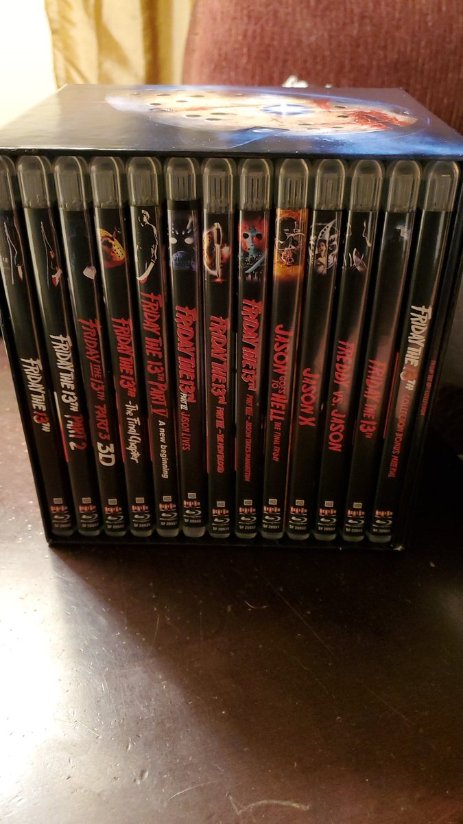 Early Christmas present from my baby! Might have to return it because the first film is missing Jason....🤣